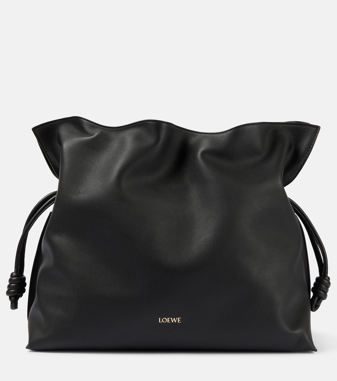 

Кожаный клатч Flamenco XL Loewe, черный