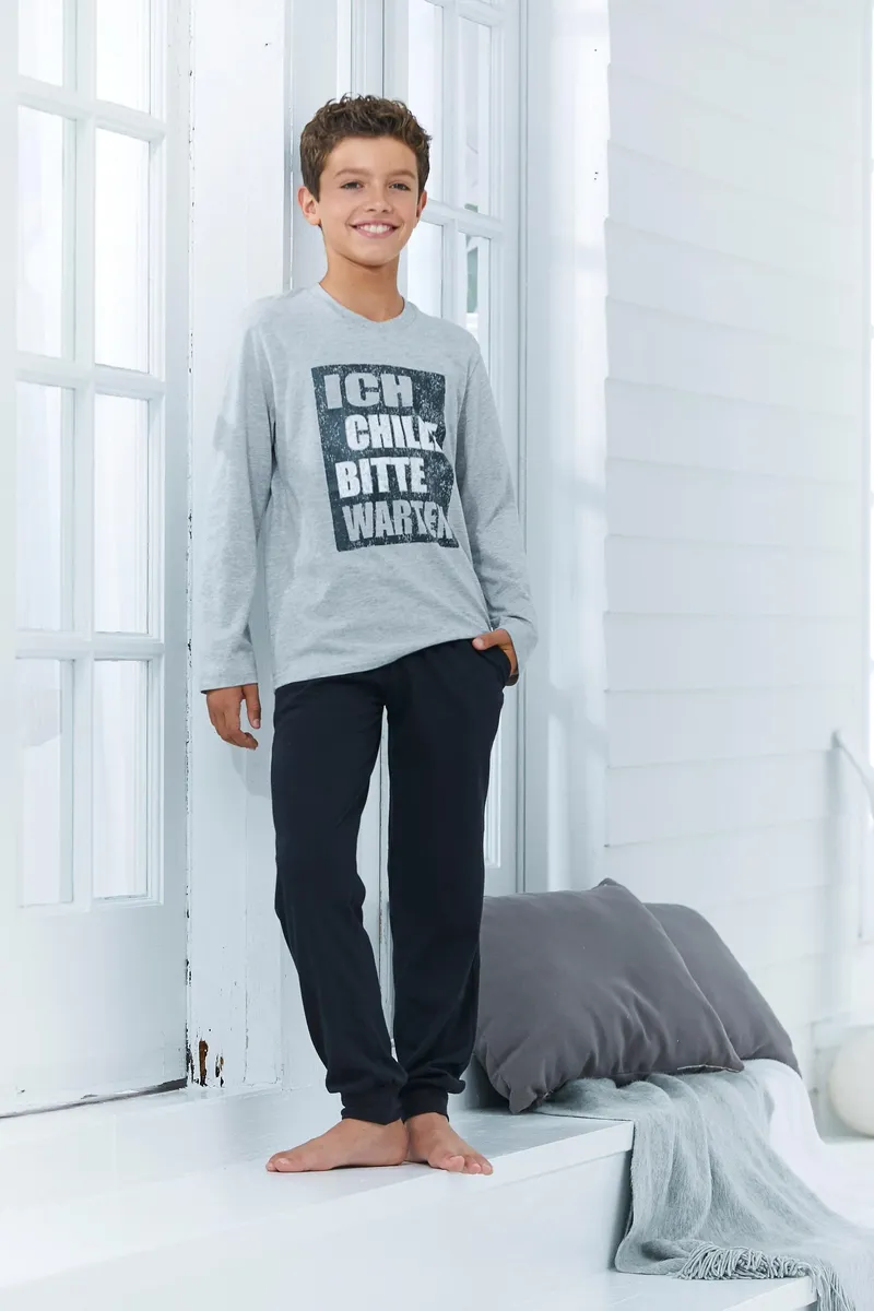 Пижамы AUTHENTIC LE JOGGER (2 шт., 1 шт.), "Я остыну, пожалуйста, подождите", черный — фото 4