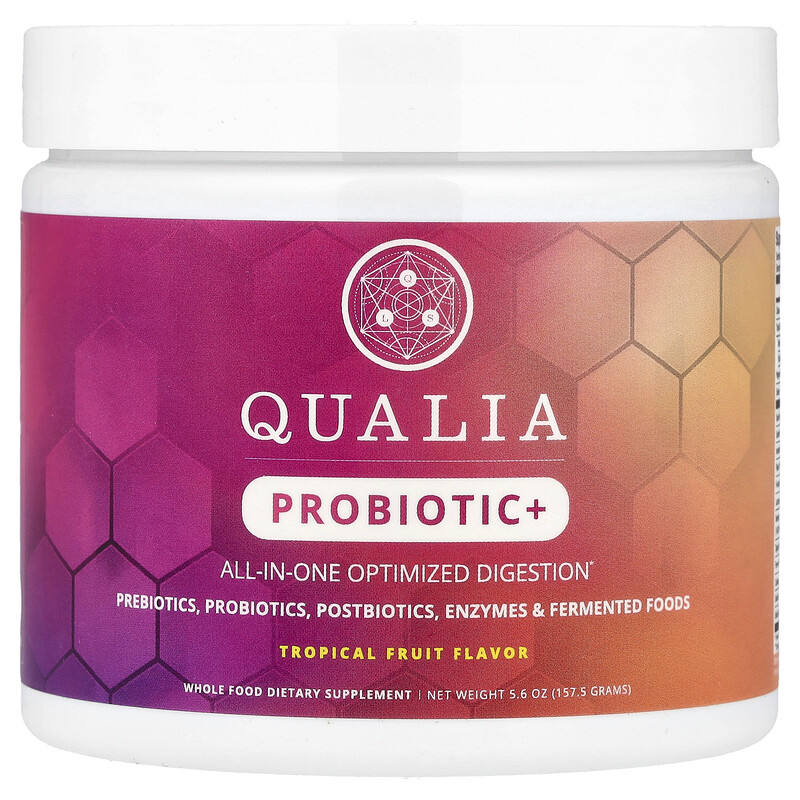 

Qualia, Probiotic +, тропические фрукты, 157,5 г (5,6 унции)