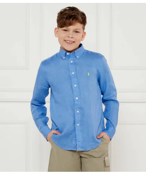 

Льняная рубашка Regular fit Polo Ralph Lauren, синий