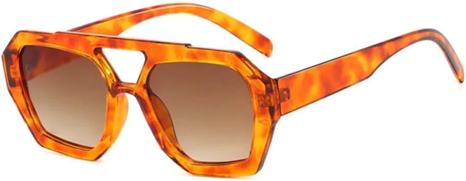 

Солнцезащитные очки для вождения на открытом воздухе для женщин и мужчин, шестиугольная двойная перемычка, толстая оправа, летние очки, SUN372 Generic, C2