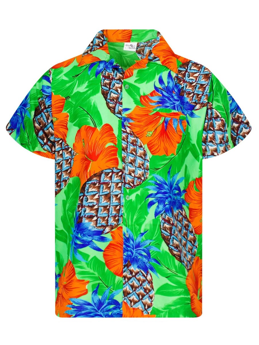 

Рубашка King Kameha Pineapple Hibiscus Shadow Line, зеленый