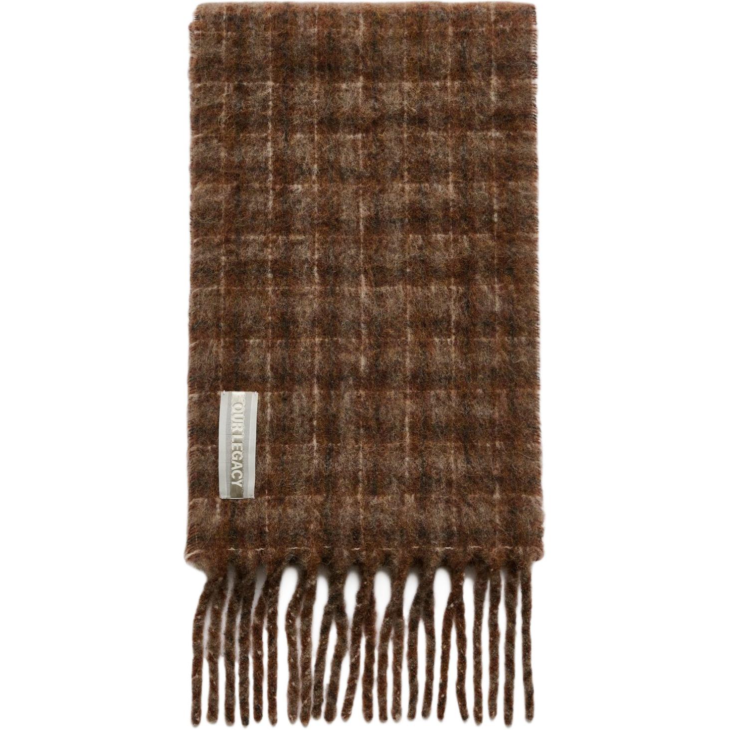 

OUR LEGACY Клетчатый шарф с бахромой, Brown