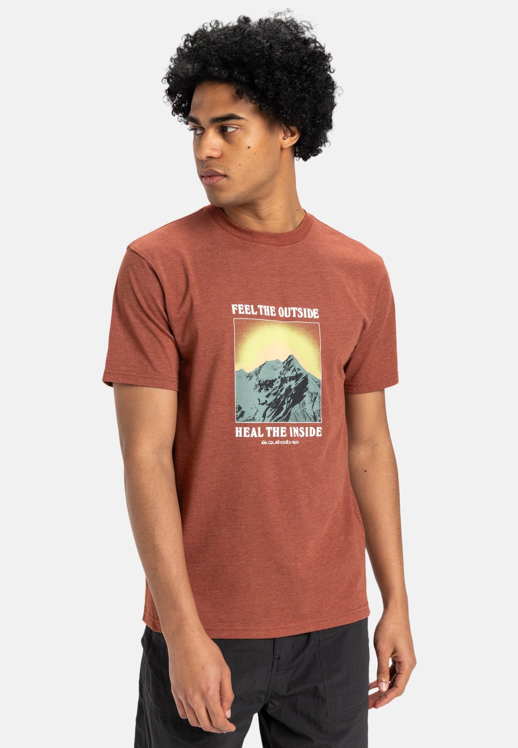 

Рубашка с принтом FEEL THE OUTSIDE Quiksilver, коричневый