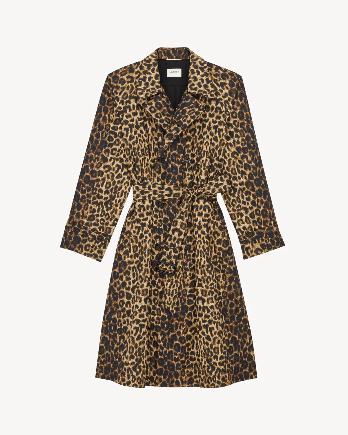 Тренч из нейлона с леопардовым принтом Saint Laurent, коричневый — фото 2