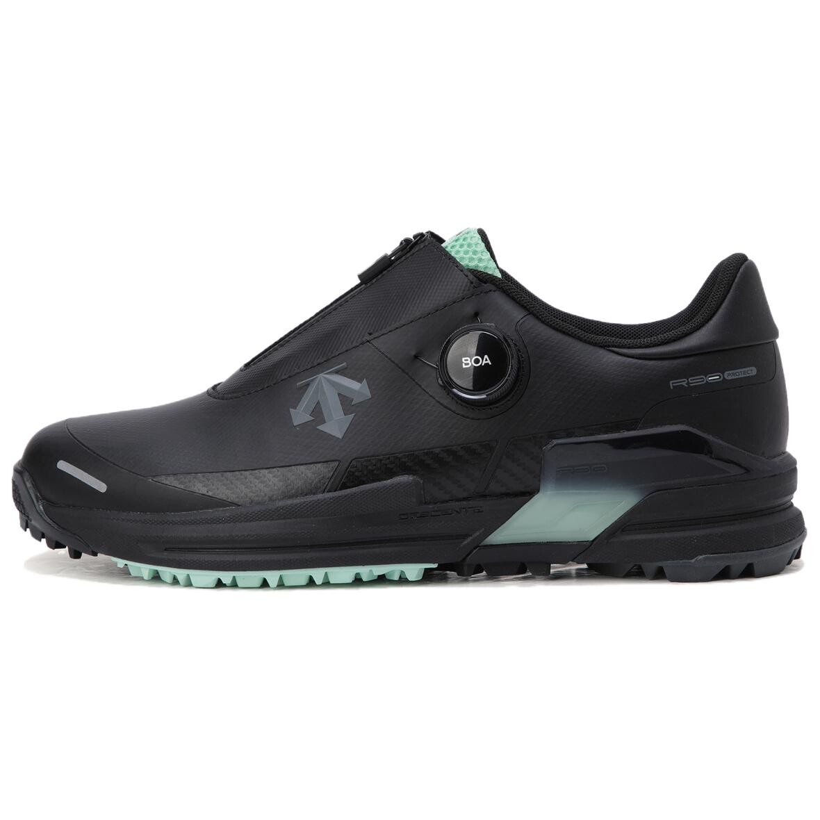 

R90 Кроссовки для гольфа мужские низкие черные Descente