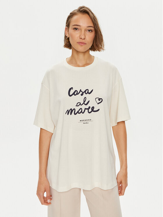 

Футболка оверсайз Weekend Max Mara, экрю