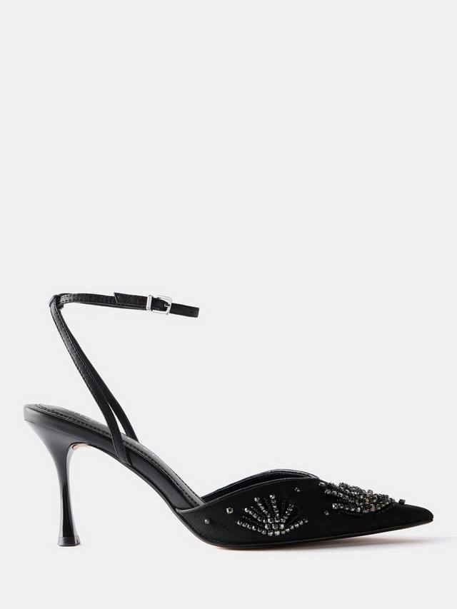 Туфли на высоком каблуке с декоративной сеткой Mint Velvet, Black