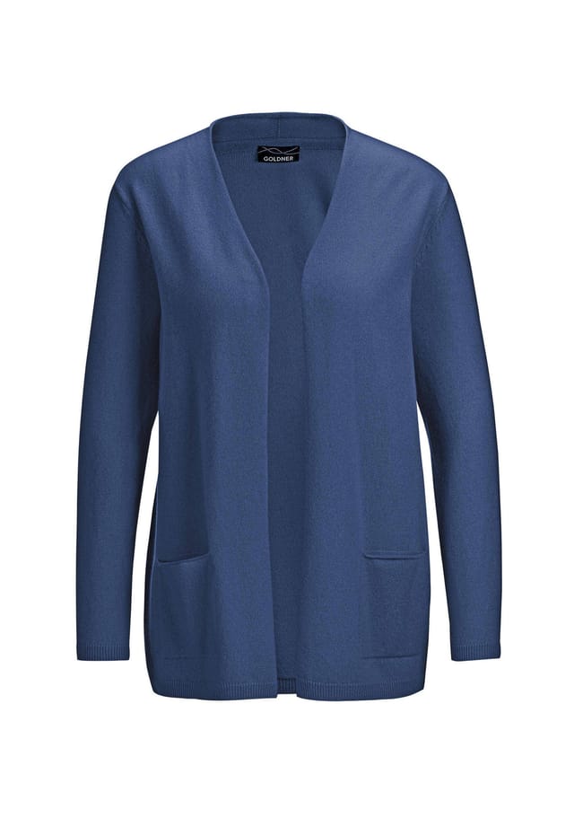 

Короткий размер: длинный кашемировый кардиган Goldner, синий