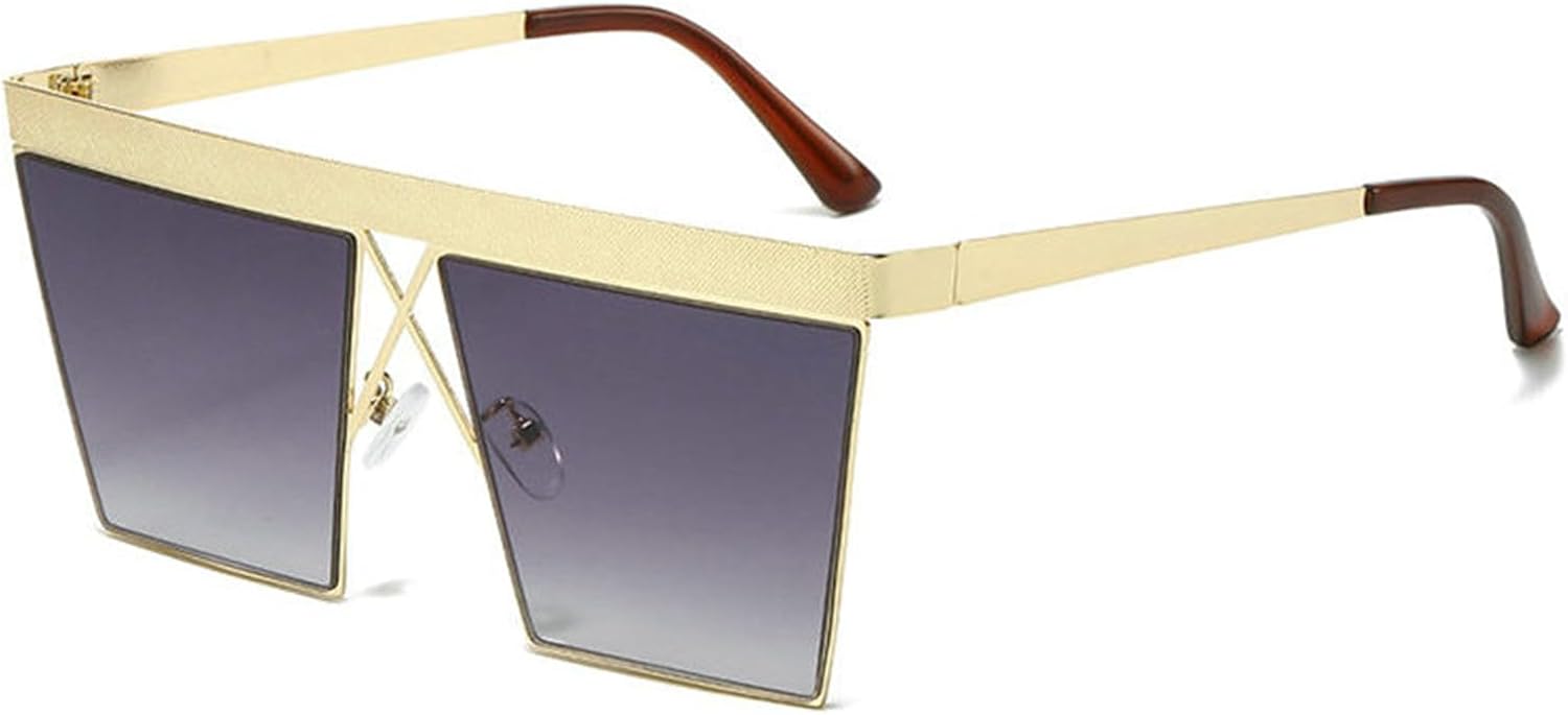 

Модные квадратные солнцезащитные очки с плоской верхней частью для мужчин и женщин, дизайнерские, с большим защитным экраном и защитой от УФ-излучения, трендовые серебристые солнцезащитные очки helena, C2