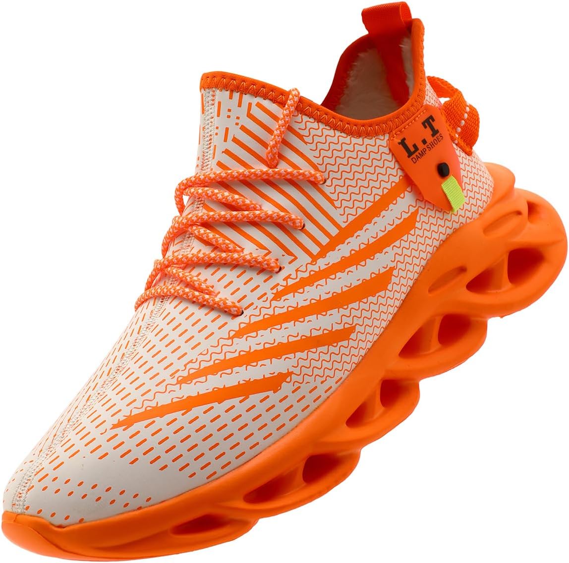 

Мужские кроссовки для бега, легкие спортивные слипоны для тренажерного зала и тенниса, противоскользящие, дышащие, удобные, повседневные модные сетчатые обувь Xkowuo, оранжевый