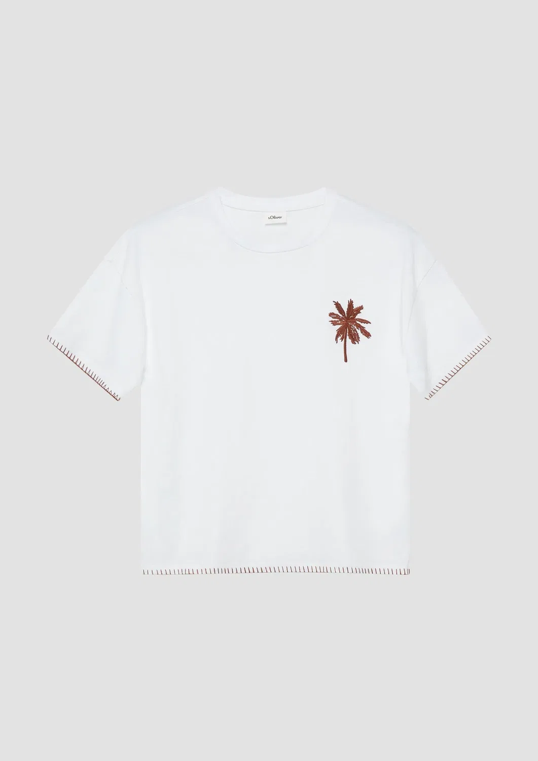 T-Shirt с вышивкой s.Oliver, белый