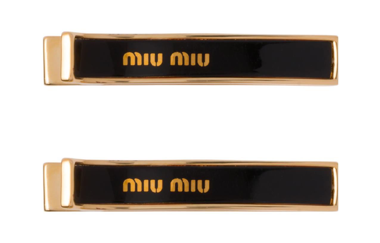 Металлические заколки для волос женские MIU MIU, черный — фото 4