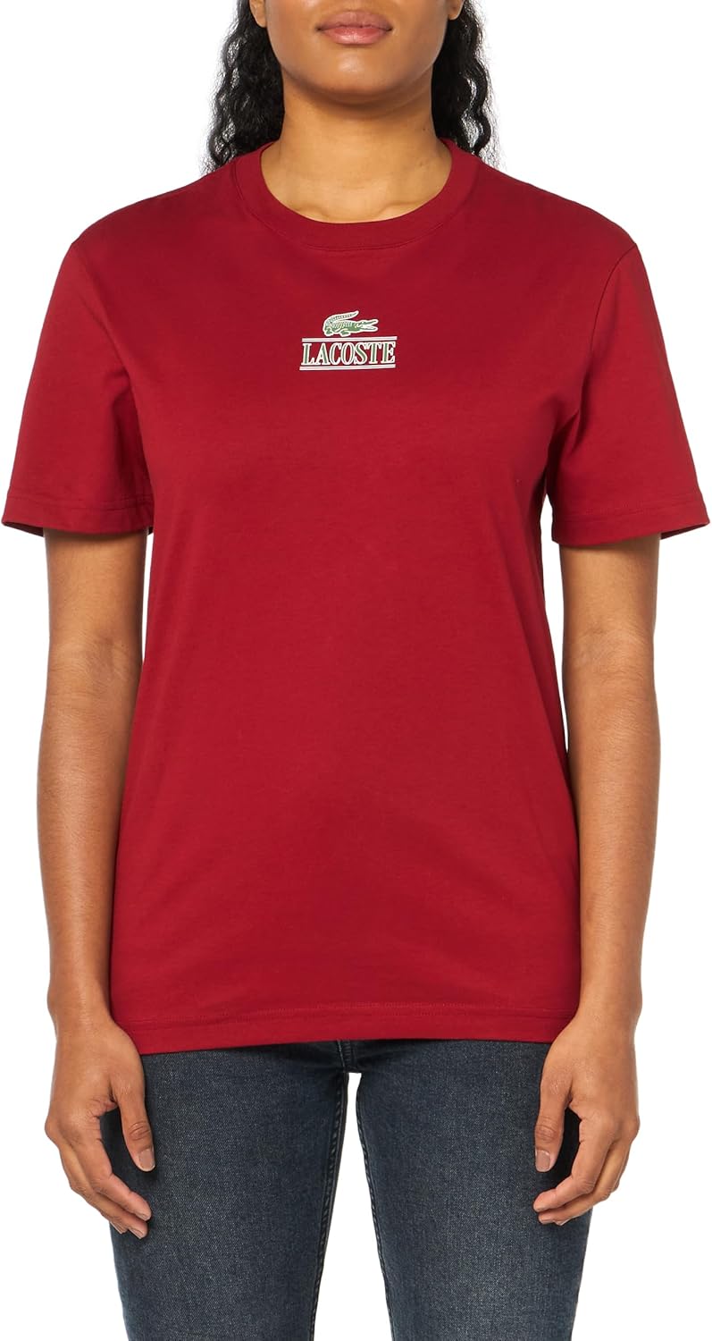 

Футболка Lacoste унисекс для взрослых, стандартного кроя, с коротким рукавом и круглым вырезом, с небольшим изображением крокодила и логотипом Lacoste на передней части груди., Ora