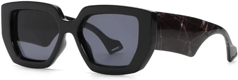 

Солнцезащитные очки для мужчин и женщин - защита UV400 - яркая оправа с широкими дужками для занятий спортом на открытом воздухе и вождения DSVIGF, Black