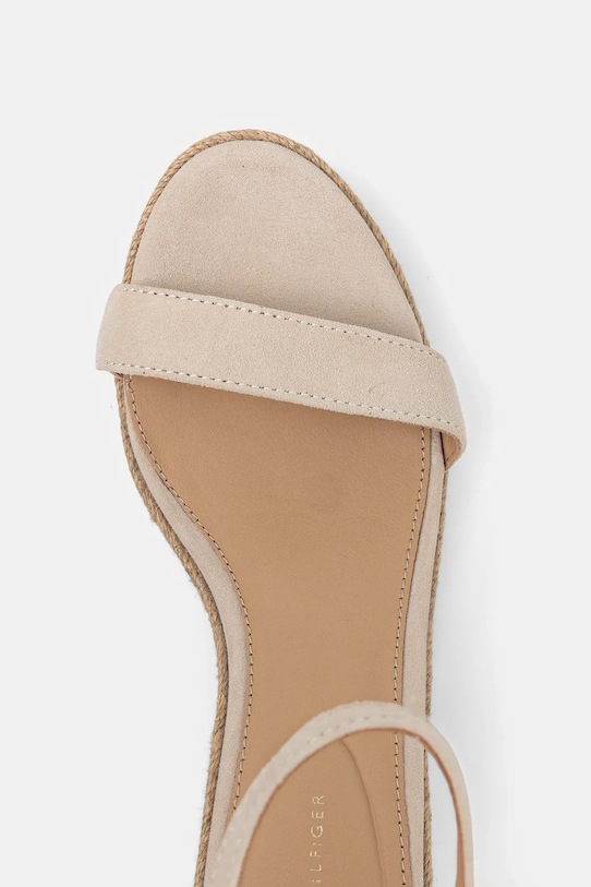 Замшевые сандалии SUEDE ANKLE MID WEDGE ESPADRILLE Tommy Hilfiger, бежевый — фото 3