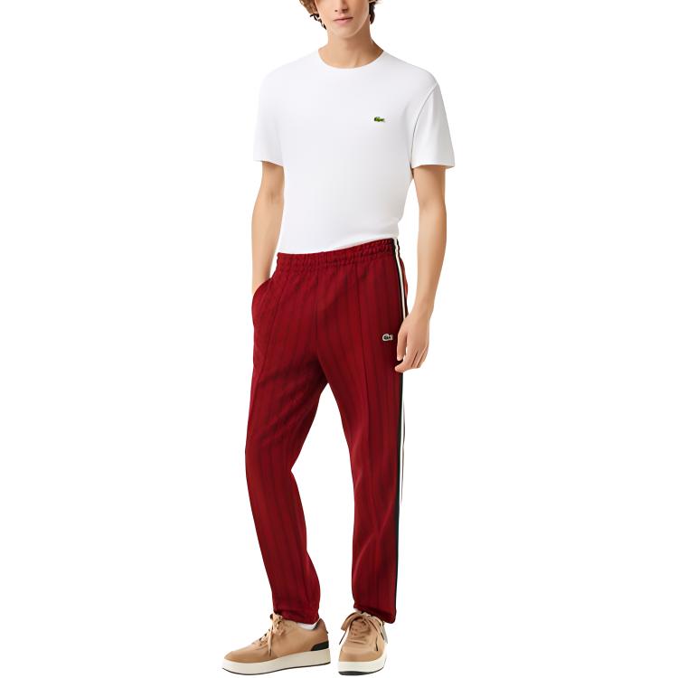 Вязаные спортивные штаны мужские LACOSTE, красный — фото 4
