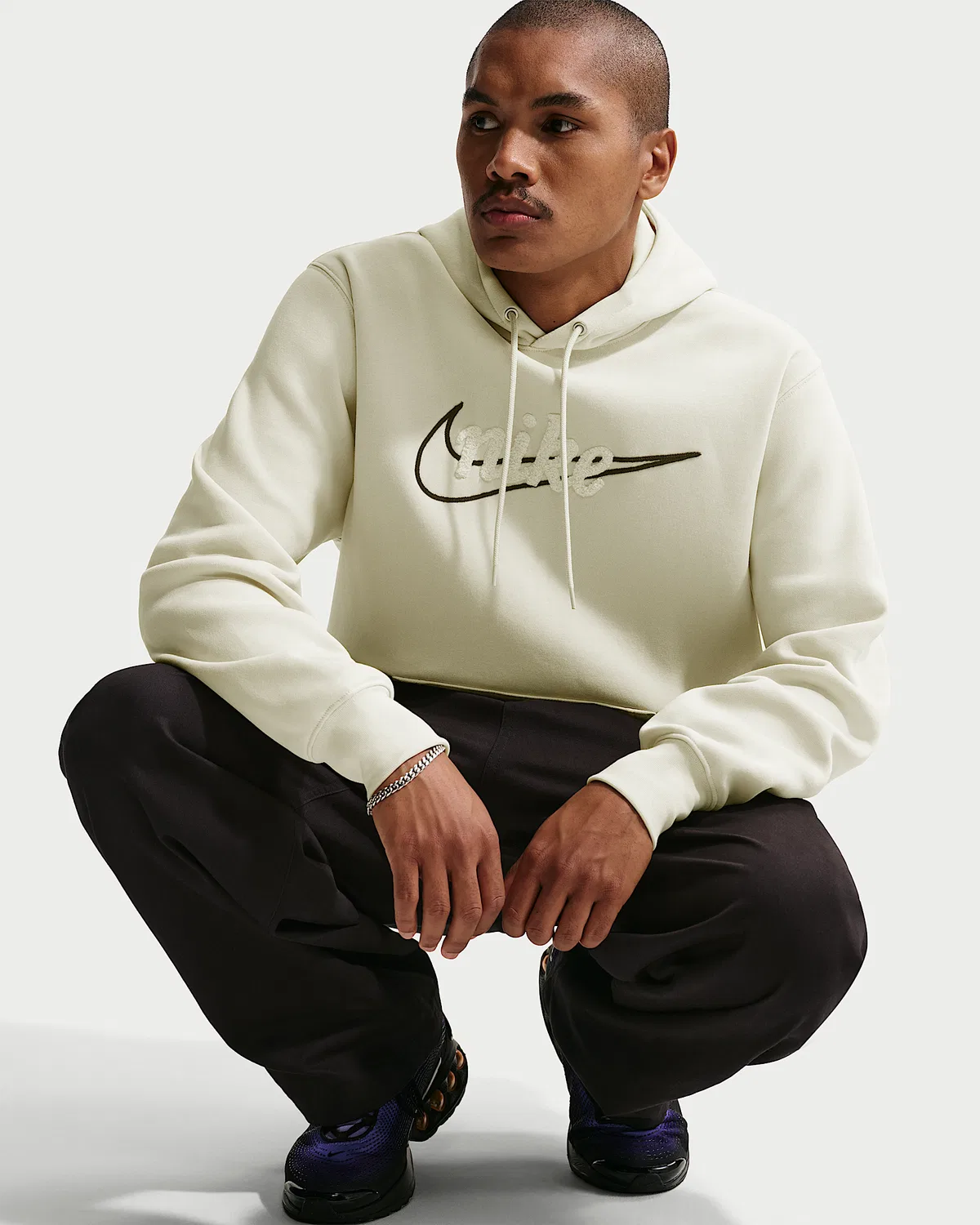 Мужское флисовое худи Nike Sportswear Club, Light Khaki/Light Khaki/Obsidian — фото 3