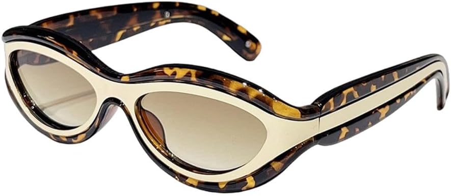 

Овальные солнцезащитные очки для женщин и мужчин, с леопардовым принтом, черная оправа, линзы из поликарбоната, винтажный повседневный стиль, защита от солнца UV400 VFDHN, C3