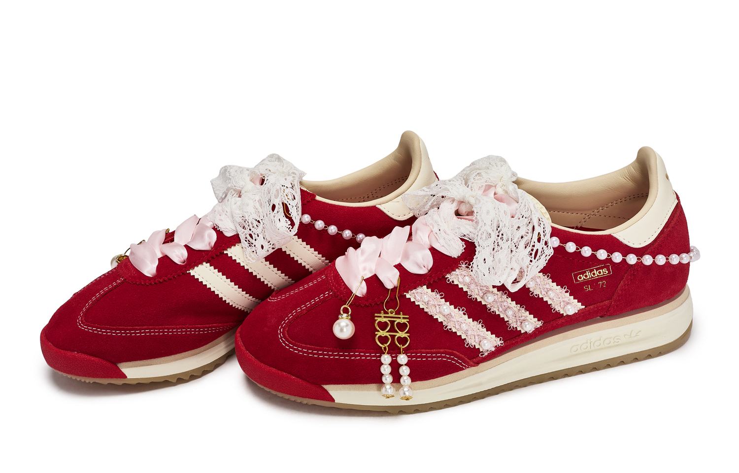 Adidas Originals SL72 RS кроссовки Low top Unisex красные розовые золотые — фото 4