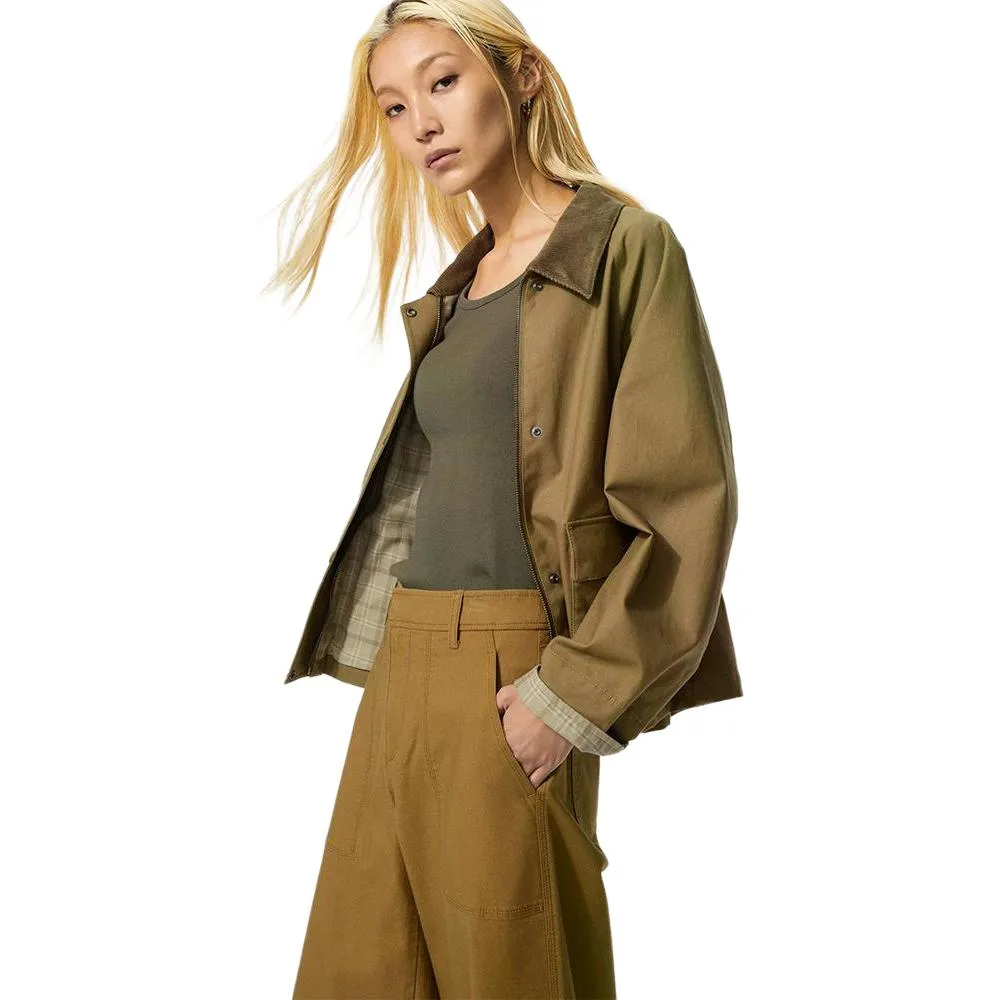 Короткое пальто женское с лацканами умеренной длины UNIQLO, черный — фото 4