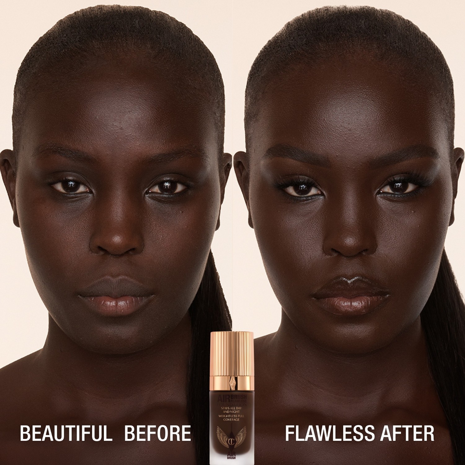 Тональный крем для лица airbrush flawless Charlotte Tilbury, 17 - neutral, объем 30 мл — фото 2