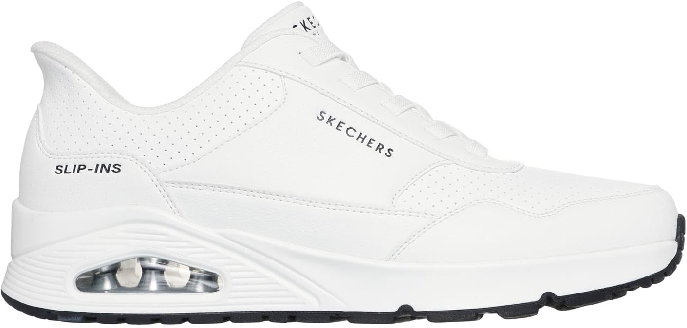 Мужские слипоны Skechers Uno - Banksia Luxe без использования рук, Wht — фото 4