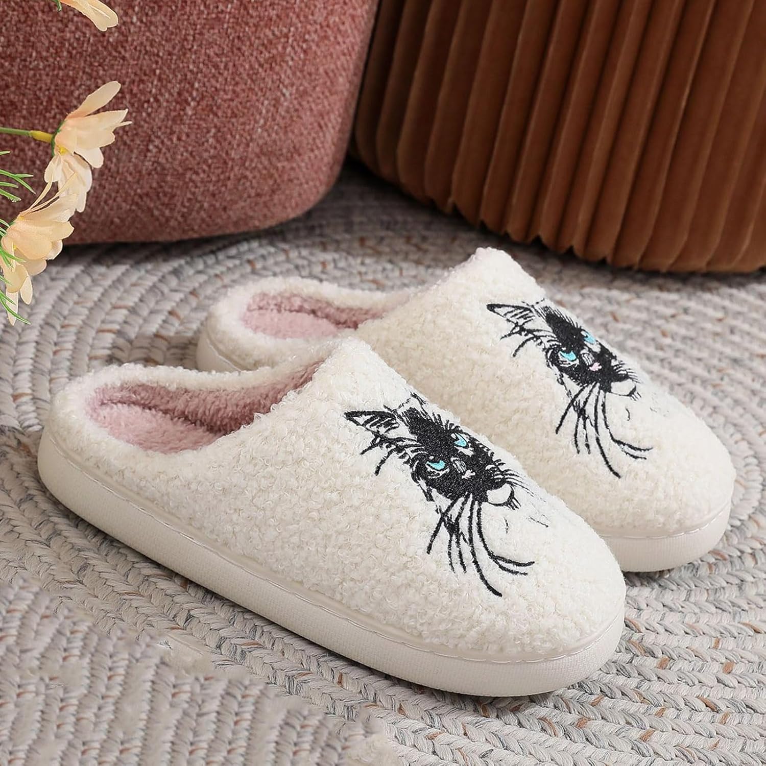 Тапочки JYSwoshoe с ворсом для женщин и мужчин, удобные домашние тапочки с памятью формы, мягкие плюшевые, теплые тапочки для дома и улицы, C 1 — фото 2