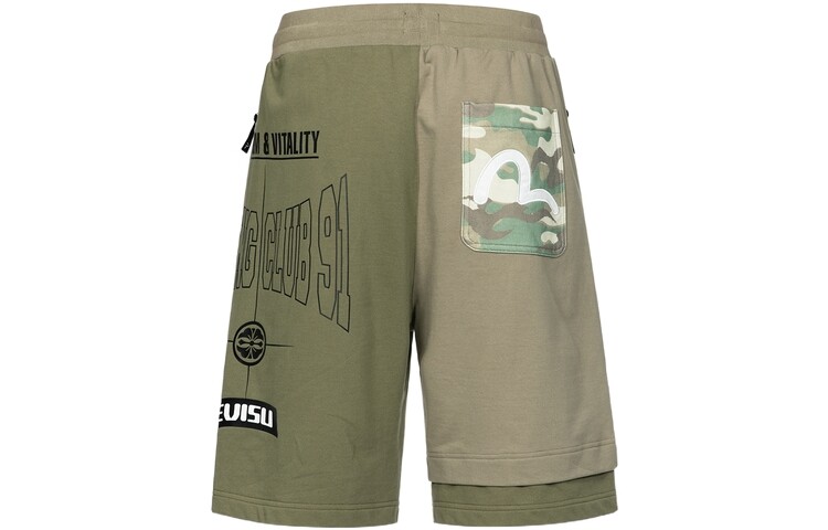 

Повседневные шорты мужские армейский зеленый Evisu, зеленый