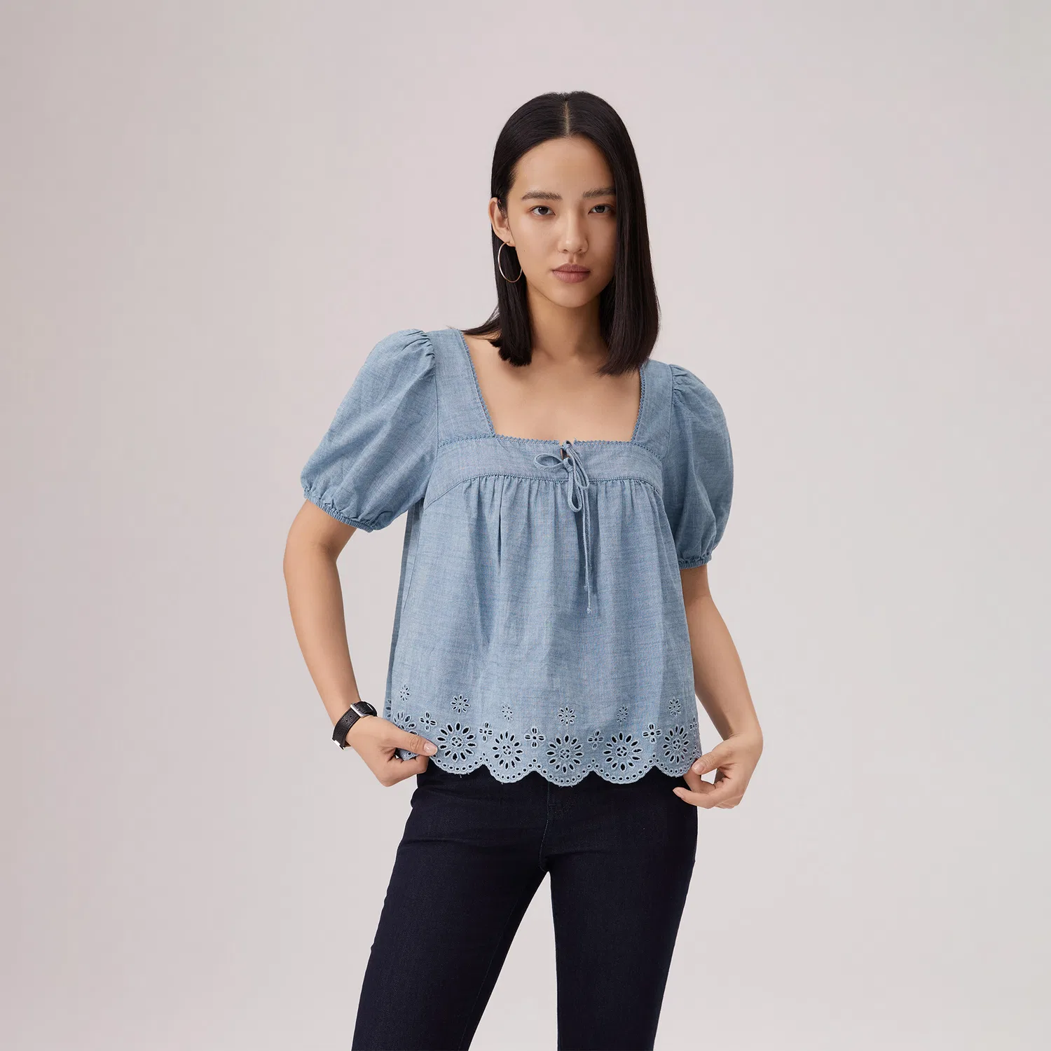 Рубашка женская Light Blue с отложным воротником Levis — фото 4