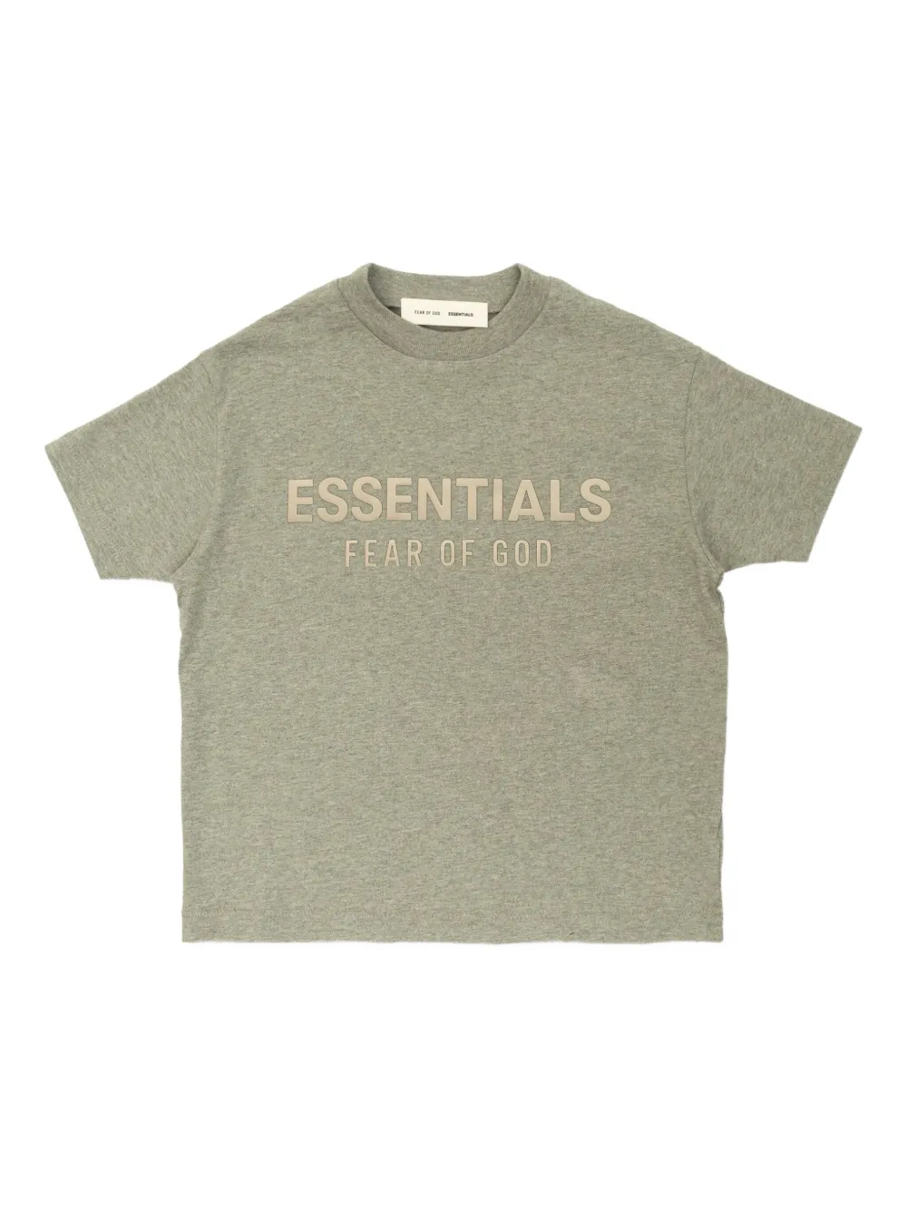 

Хлопковая футболка с принтом логотипа FEAR OF GOD ESSENTIALS KIDS, серый