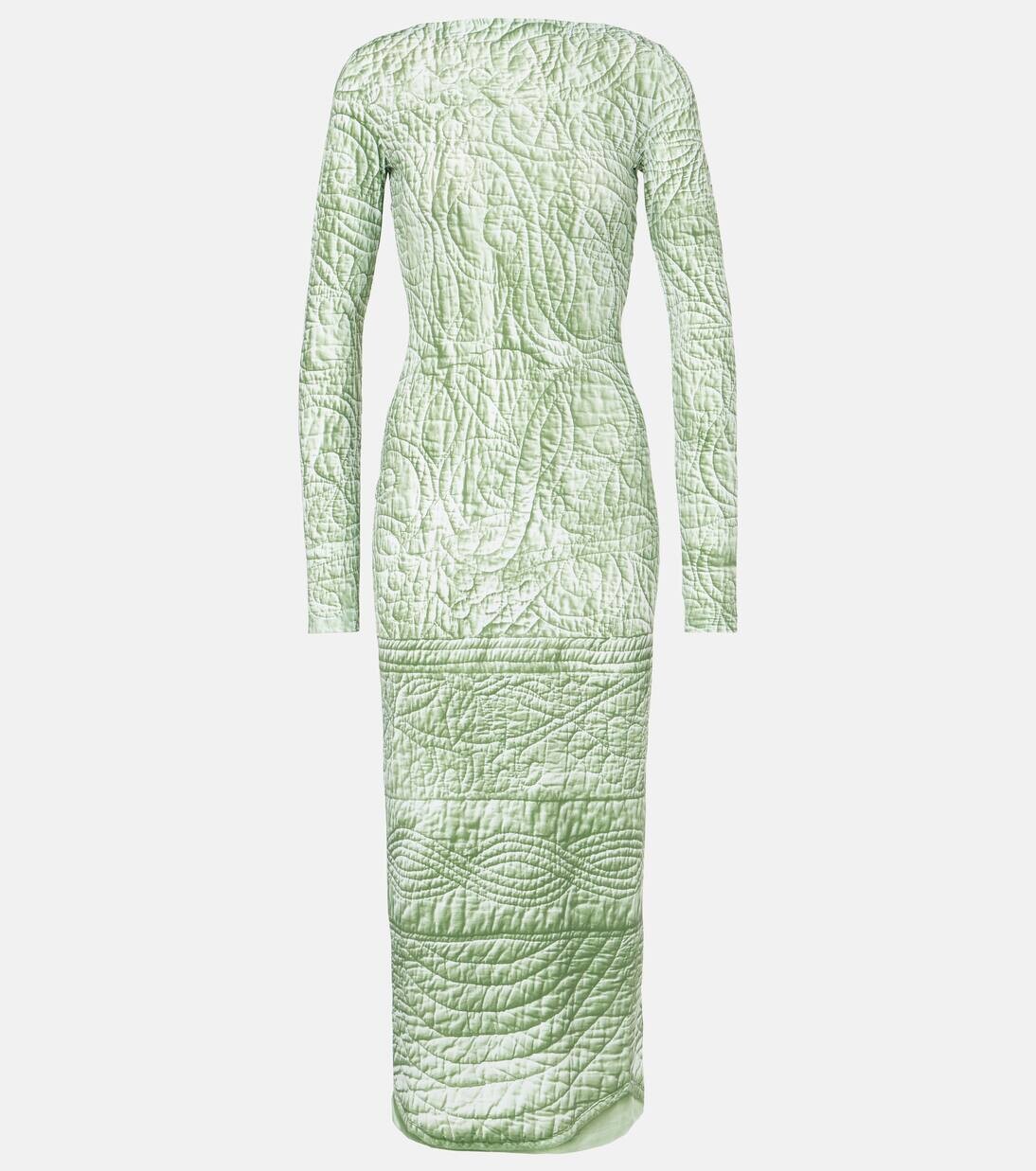

Платье миди из джерси с принтом Mm6 Maison Margiela, цвет iguana