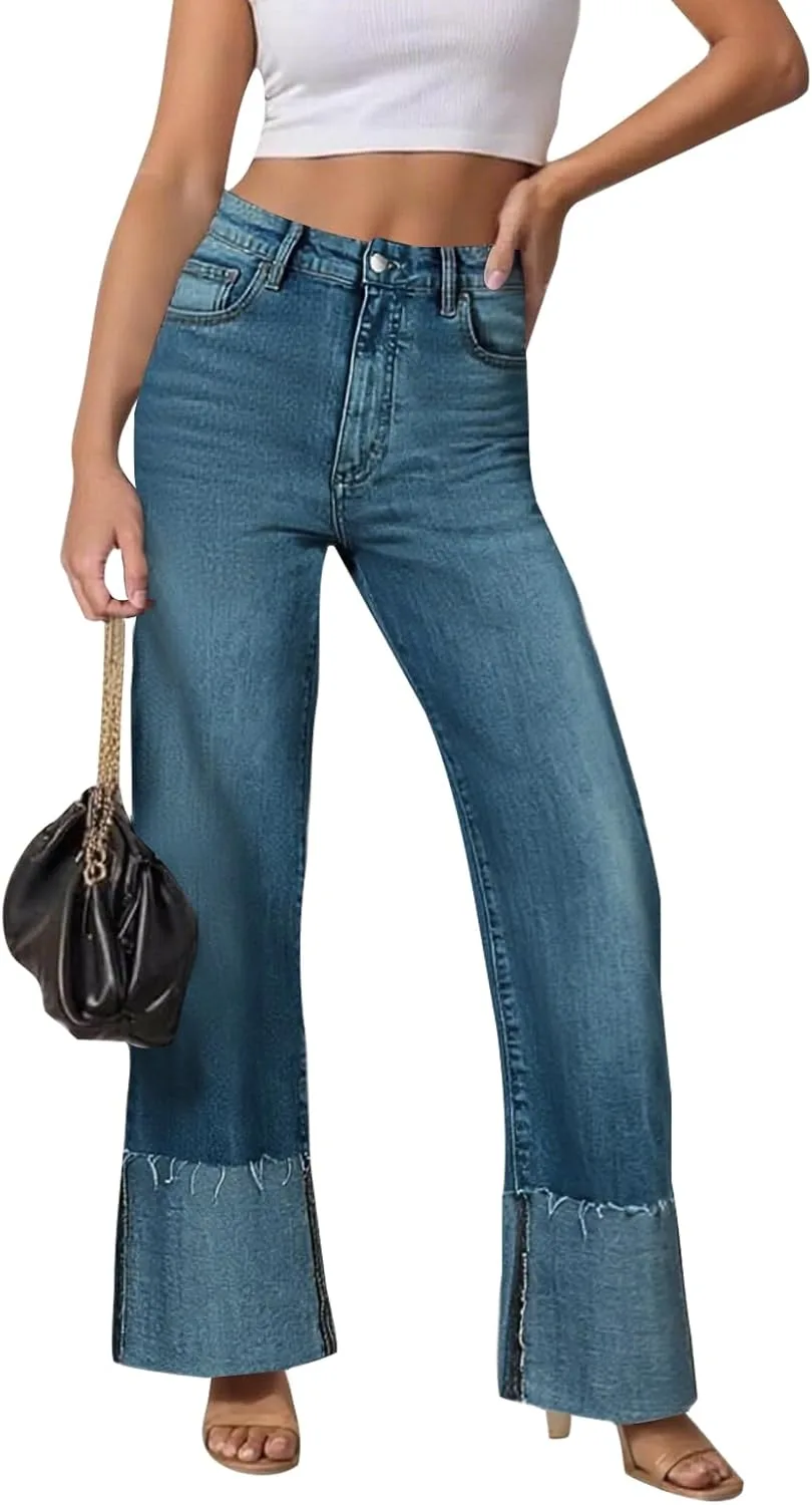 Женские джинсы wide leg с карманами