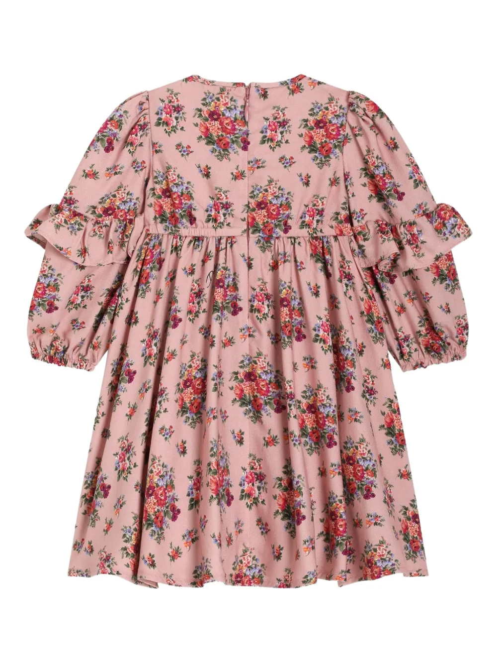 Платье с оборками и цветочным принтом Dolce & Gabbana Kids, розовый — фото 2