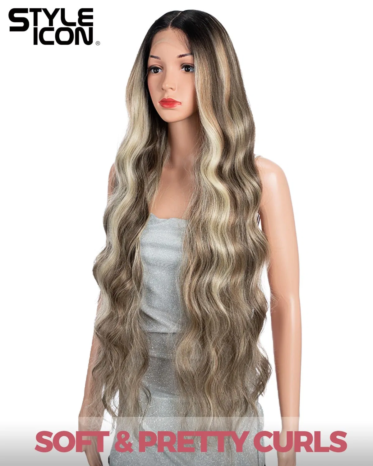 Длинный волнистый парик Style Icon Highlight Synthetic Lace Front, 91 см Style Icon, Ntsa4/10/23B/613C — фото 3