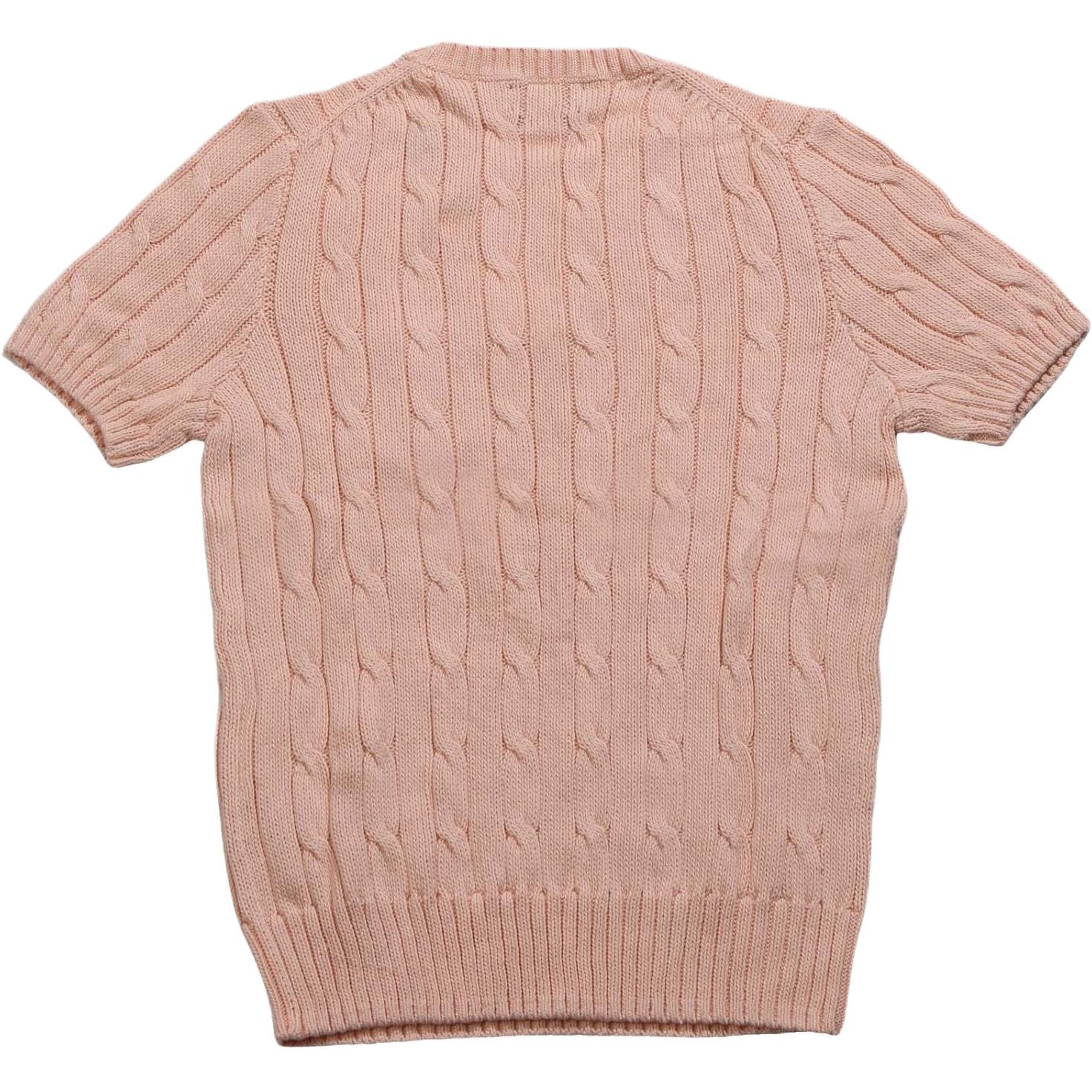 Топ с коротким рукавом, кабельная вязка Polo Ralph Lauren, светло-розовый — фото 4