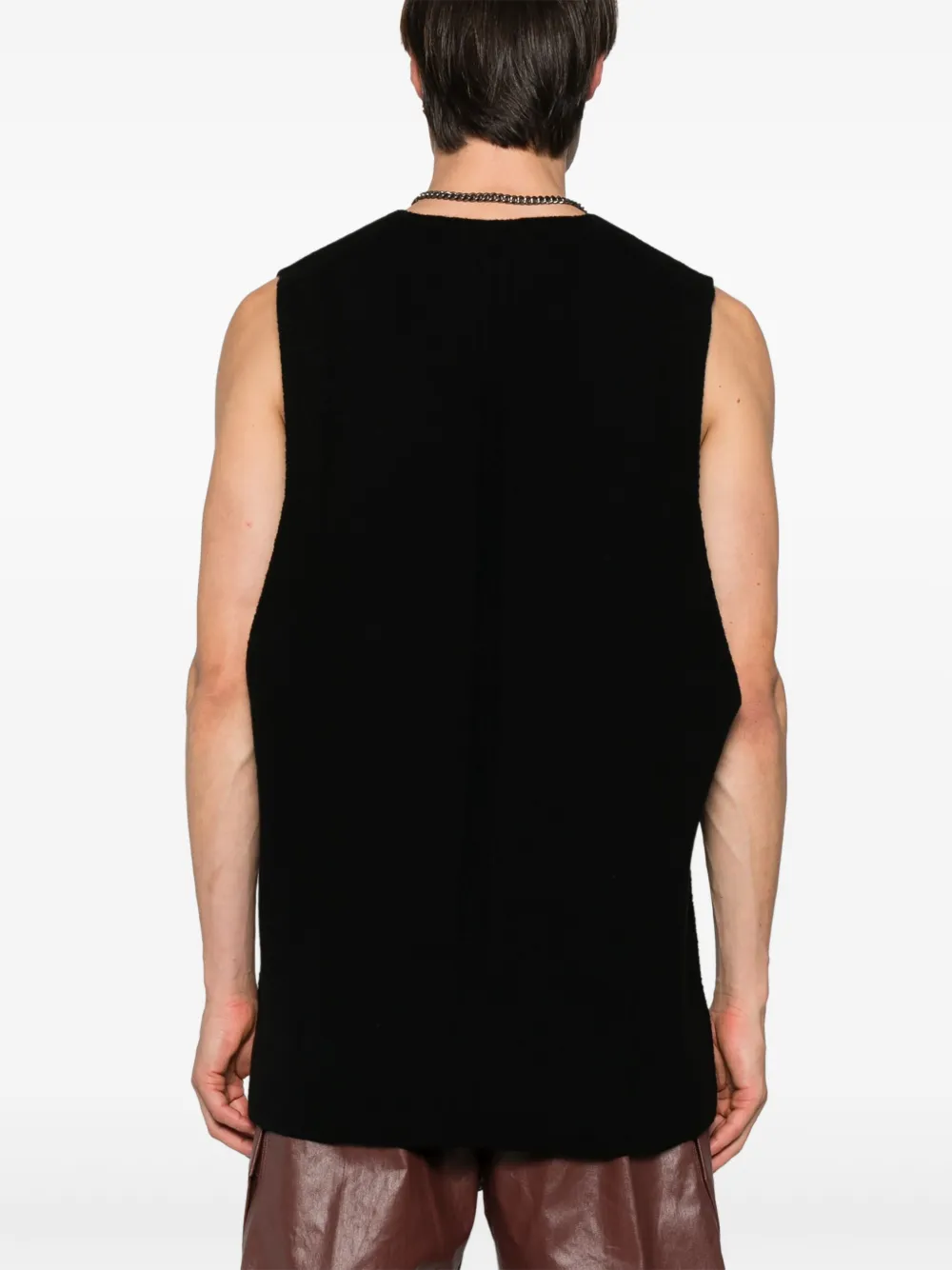 Жилет V Tank тонкой вязки Rick Owens, черный — фото 4
