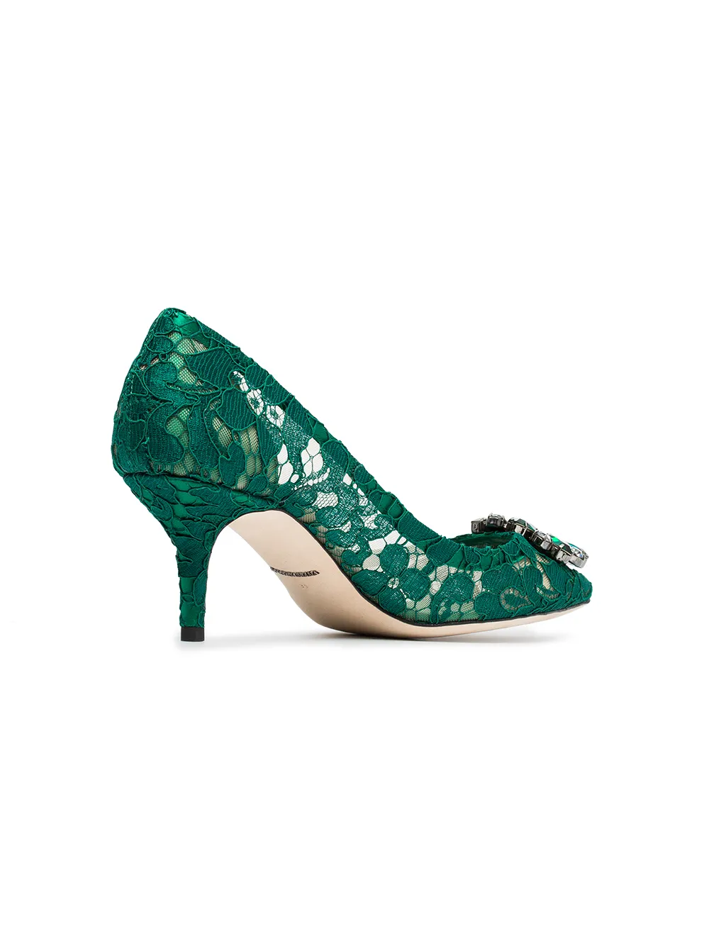 Кружевные туфли-лодочки Bellucci DOLCE & GABBANA, зеленый — фото 4