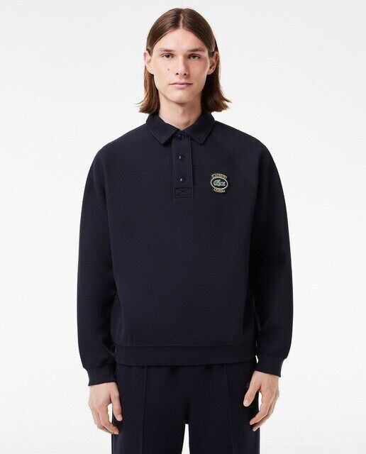 

Толстовка свободного кроя из пике Lacoste, темно-синий