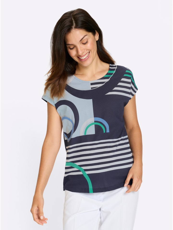 

Рубашка с короткими рукавами с принтом темно-синего и светло-голубого цветов. Sieh an!