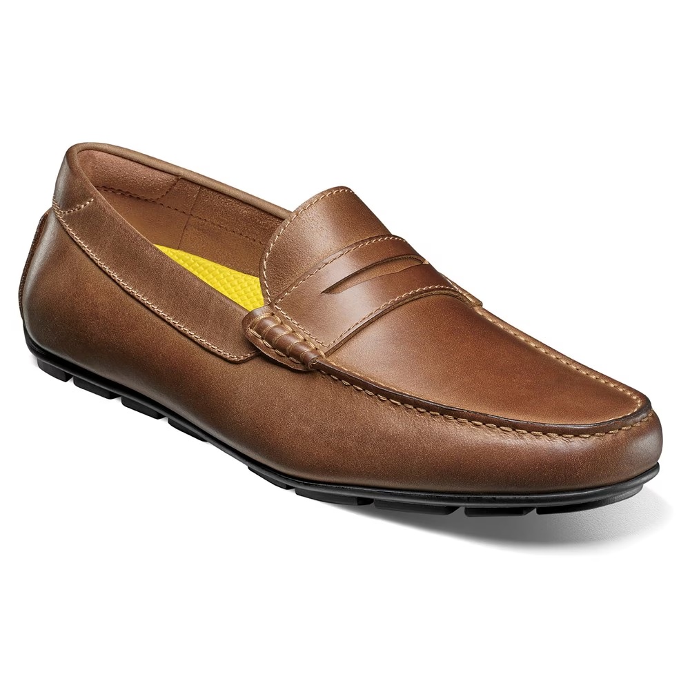 

Мотогладкие мокасины с пенни-носком Florsheim, коричневый
