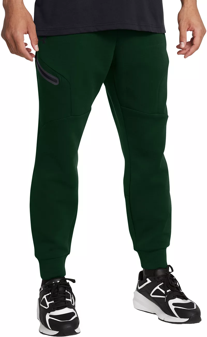 

Мужские неудержимые флисовые джоггеры Under Armour, цвет Forest Green/Black