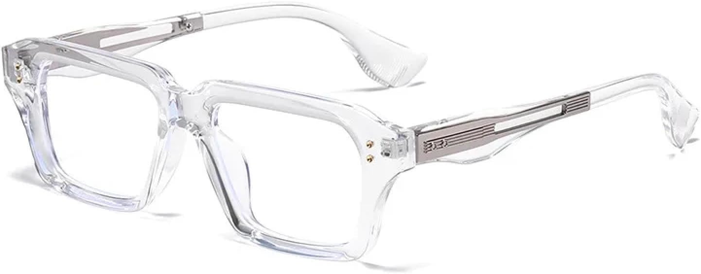 

Ретро солнцезащитные очки для женщин с градиентным затемнением, защита от УФ-излучения UV400, модные прозрачные линзы, стильные мужские очки в оправе с заклепками HHZZYVY, Transparent Clear