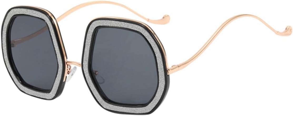 

Солнцезащитные очки BESPORTBLE большого размера для женщин с блестящими бриллиантовыми вставками, черная оправа с изогнутыми дужками, идеально подходят для защиты от солнца на открытом воздухе и летнего пляжного отдыха, Grey