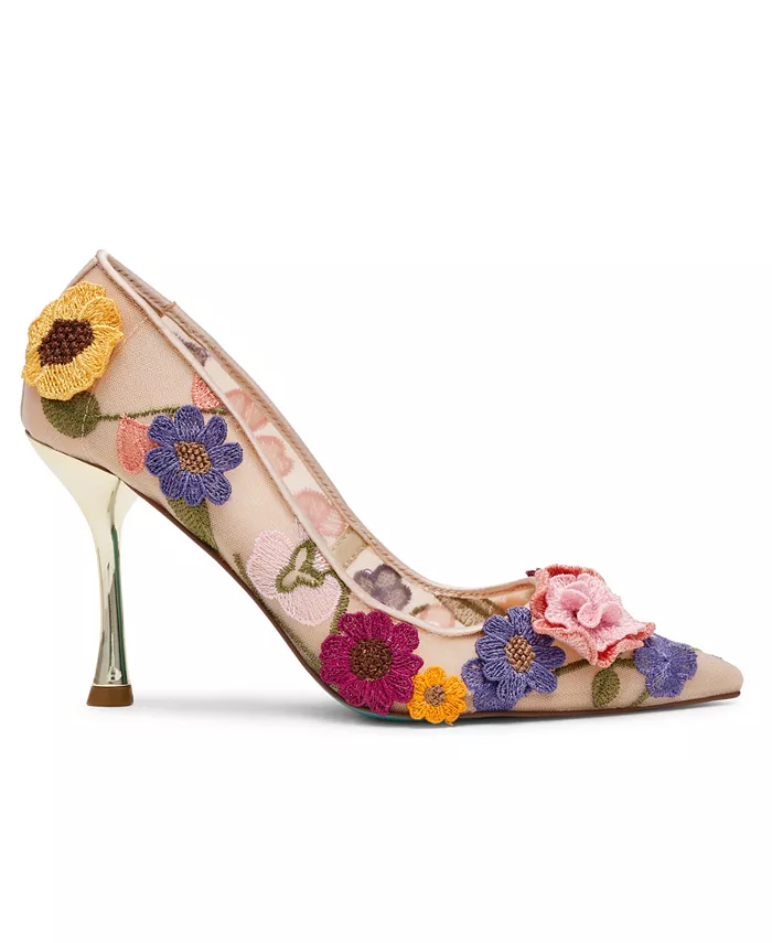 Женские туфли-лодочки Aimey с цветочными аппликациями из сетки Betsey Johnson, мультиколор — фото 2