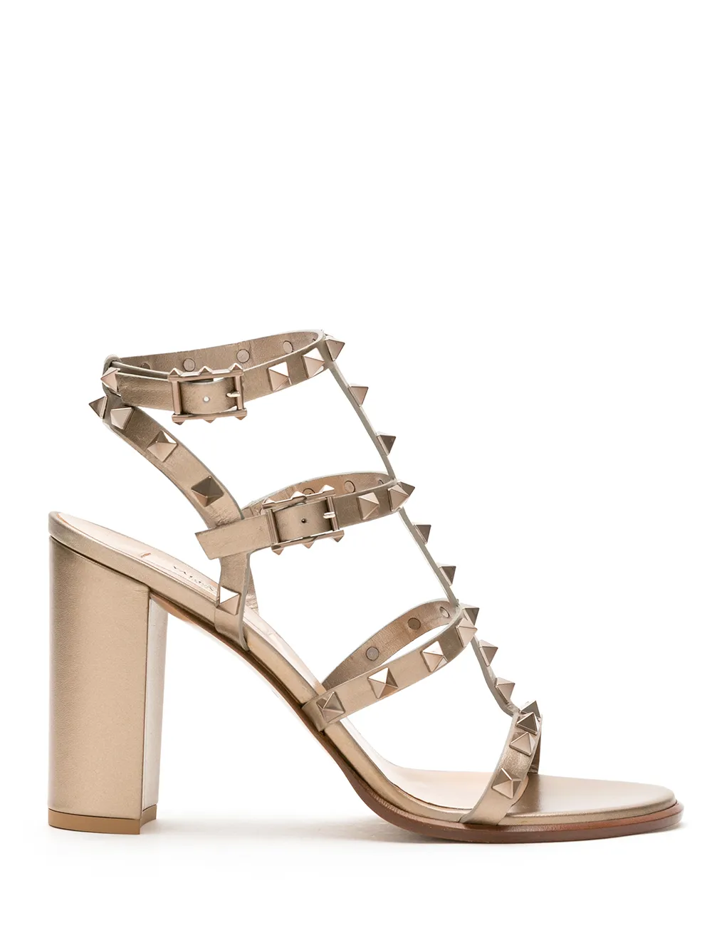 Декорированные босоножки Rockstud VALENTINO GARAVANI, золотой