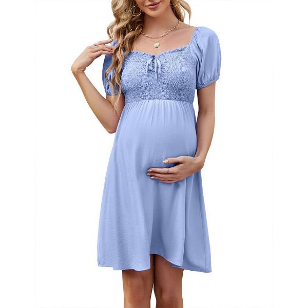 

Платье для беременных с квадратным вырезом и рукавами-фонариками Yesfashion, Sky Blue