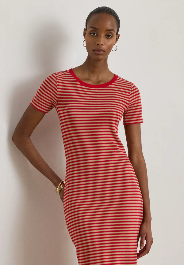 

Платье-Футболка в полоску из хлопковой смеси с ребристой текстурой, платье-сарафан Lauren Ralph Lauren, Cruise Red/Birch Tan, Красный, Платье-Футболка в полоску из хлопковой смеси с ребристой текстурой, платье-сарафан Lauren Ralph Lauren, Cruise Red/Birch