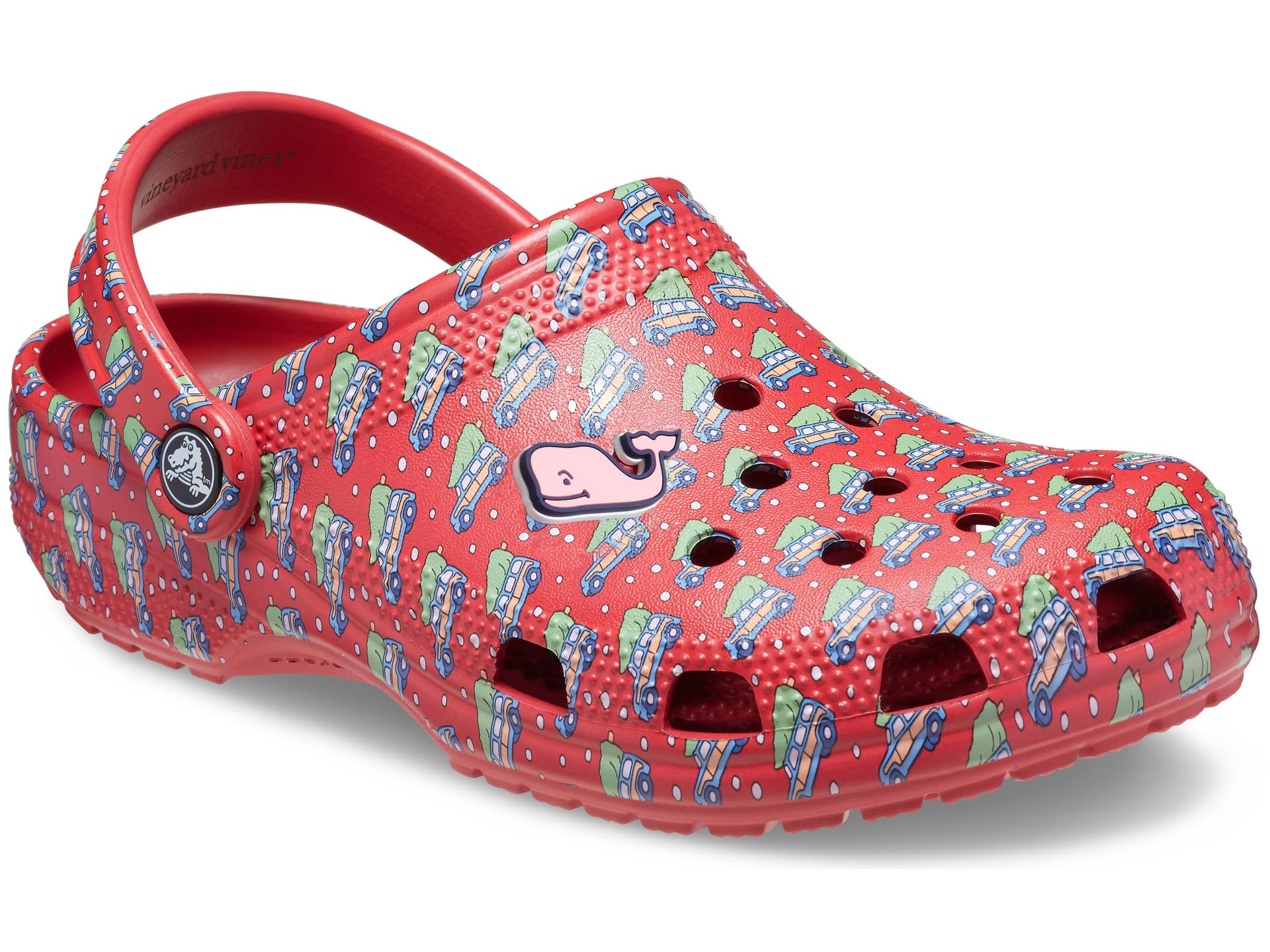 Сабо Crocs Classic Vineyard Vines Holiday Clog, White/Red