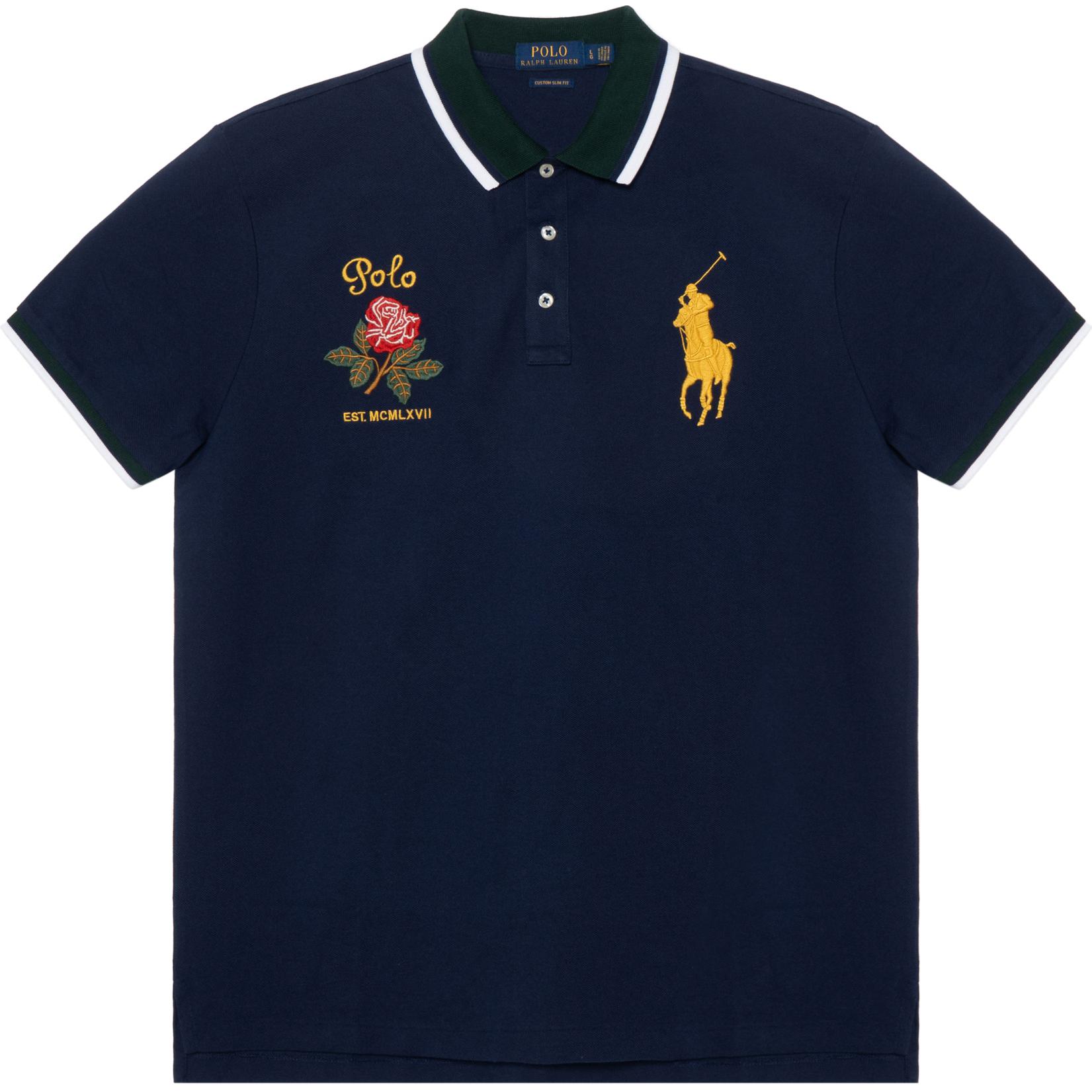 Футболка поло мужская морская синяя Polo Ralph Lauren — фото 2